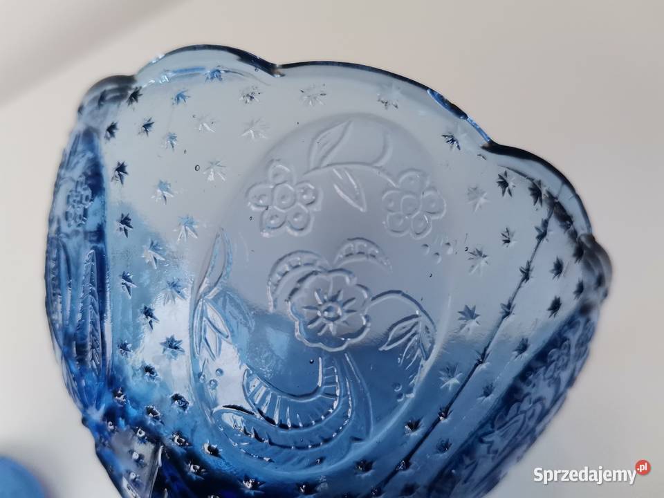 Stary niebieski pucharek Medaliony 2 sztuki HSG Katowice