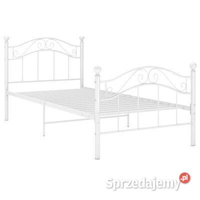 vidaXL Rama łóżka biała metalowa 90 x 200 sprzedam