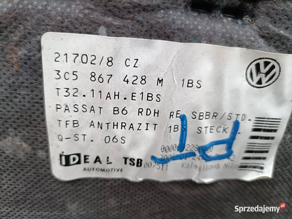Passat B6 boczki bagażnika sedan komplet Oświęcim