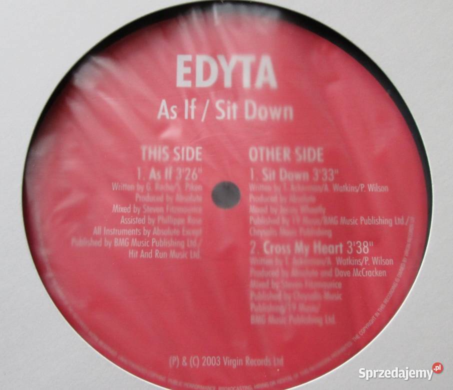 Edyta GórniakAs IfSit Down vinyl 12 łódzkie Kutno