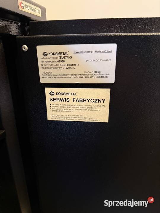 Sejf konsmetal klasa 1 sprzedam