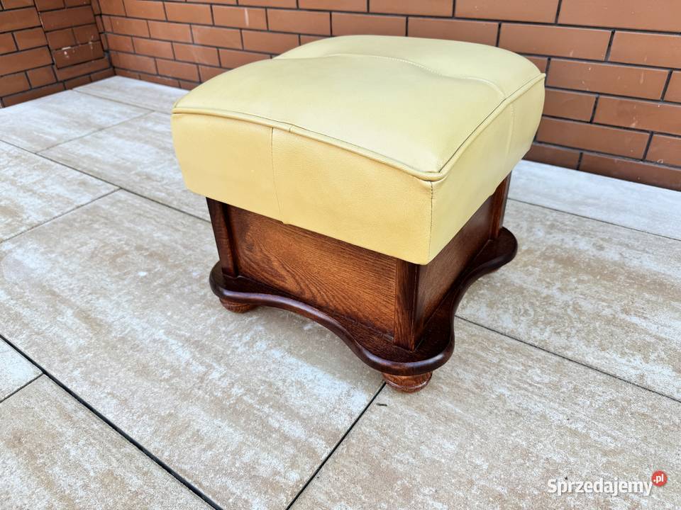 Pufa skórzana podnóżek skórzany stołek skóra Sulbiny