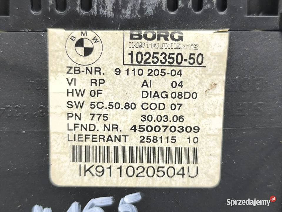 LICZNIK ZEGARY BMW E90 E91 20D TITANSILBER wielkopolskie