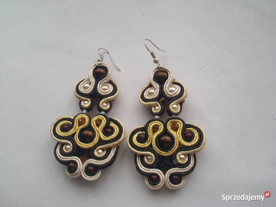 Kolczyki brąz beż sutasz Częstochowa