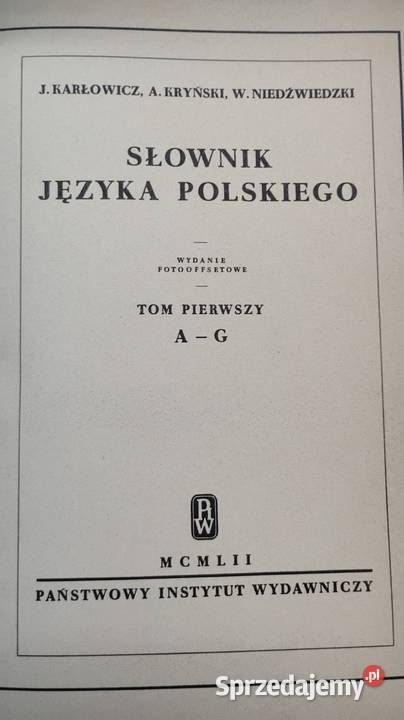 Słownik języka polskiego J Karłowicz komplet 8 Ruda Śląska sprzedam