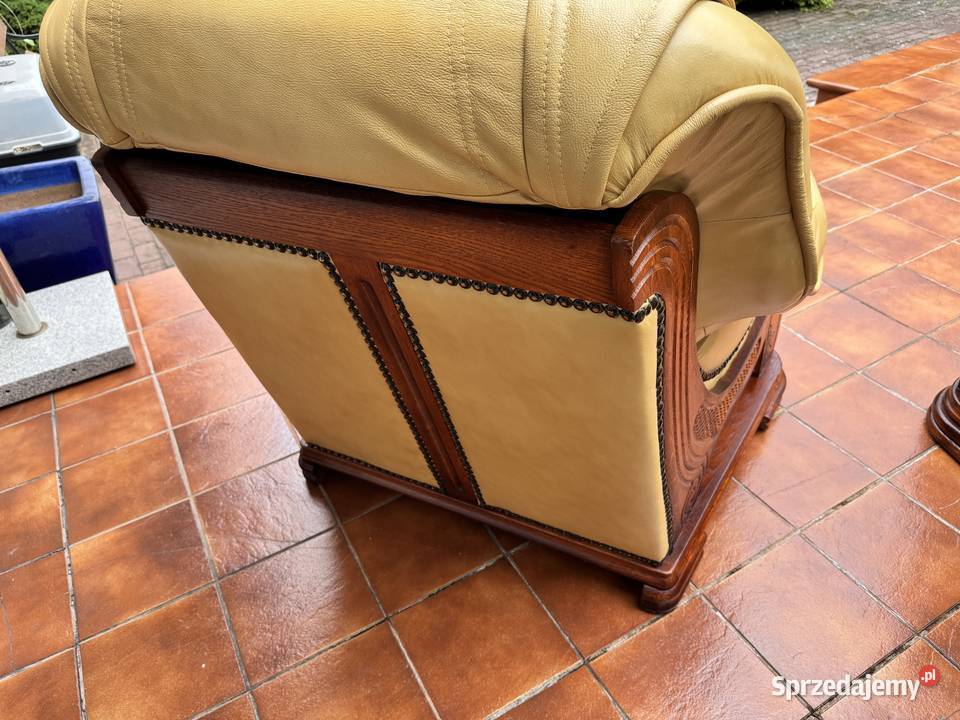 Wypoczynek skórzany stylowy kanapa skórzana Sulbiny