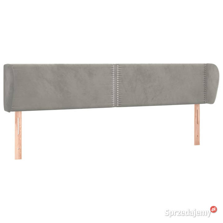 Zagłówek uszak jasnoszary 163x23x7888 aksamitny Warszawa