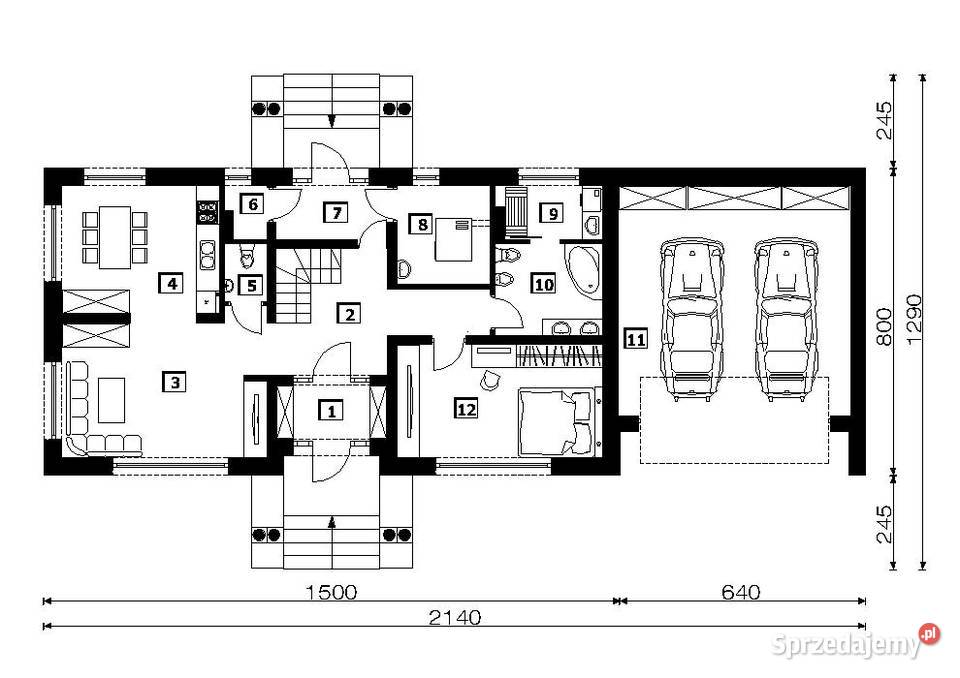 PROJEKT DOMU PARTEROWEGO W STYLU AMERYKAŃSKIM Kraków
