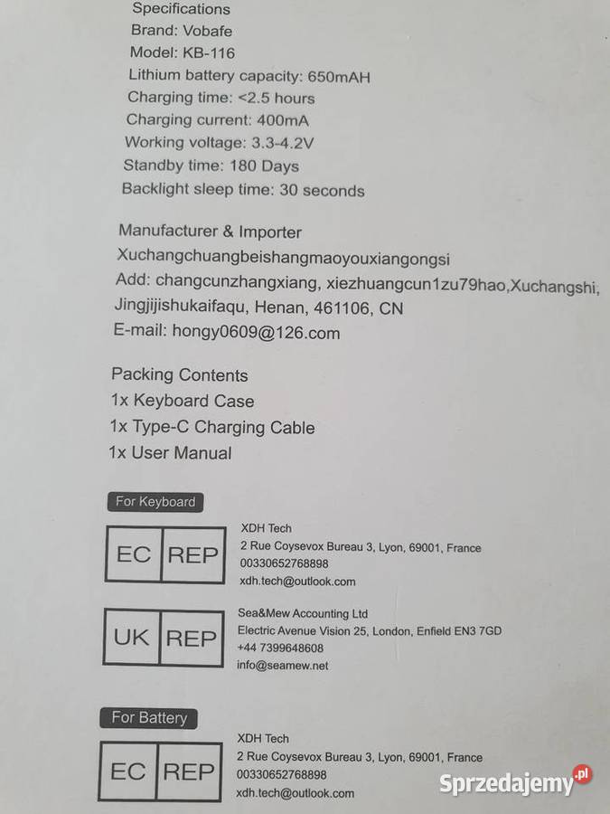 Klawiatura magnetyczna do iPoda Warszawa sprzedam
