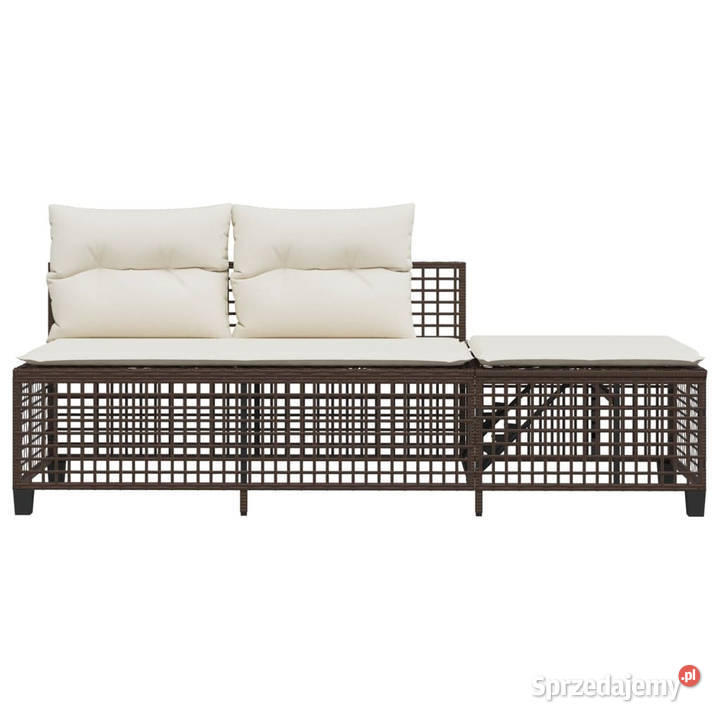 3cz narożna sofa ogrodowa z poduszkami brązowa Warszawa