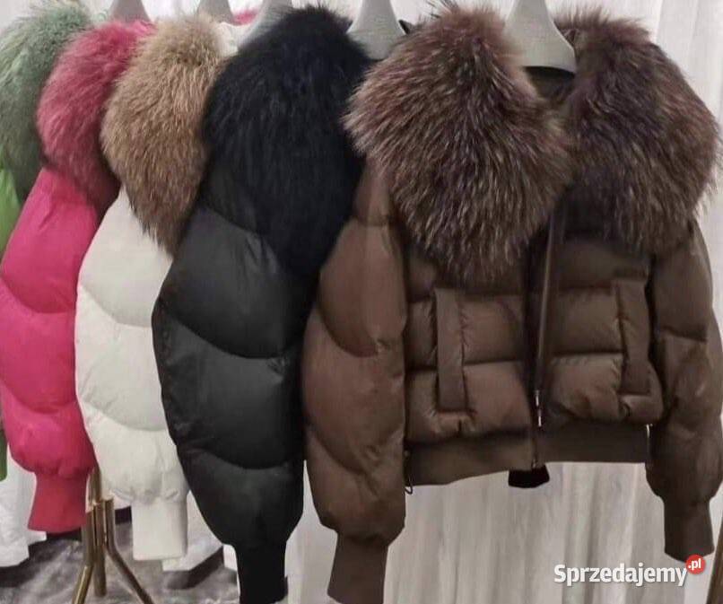 Kurtka zimowa z futrem naturalnym lisem w 4 Rozmiar uniwersalny Warszawa