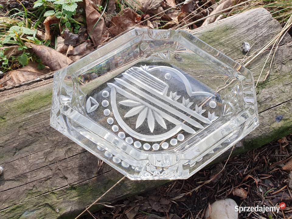 Stara kryształowa popielniczka Myszków