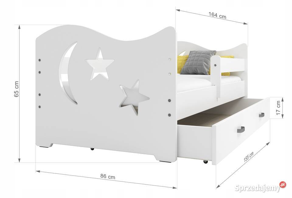 Łóżko dziecięce sosnowe białe 160x80 Lublin