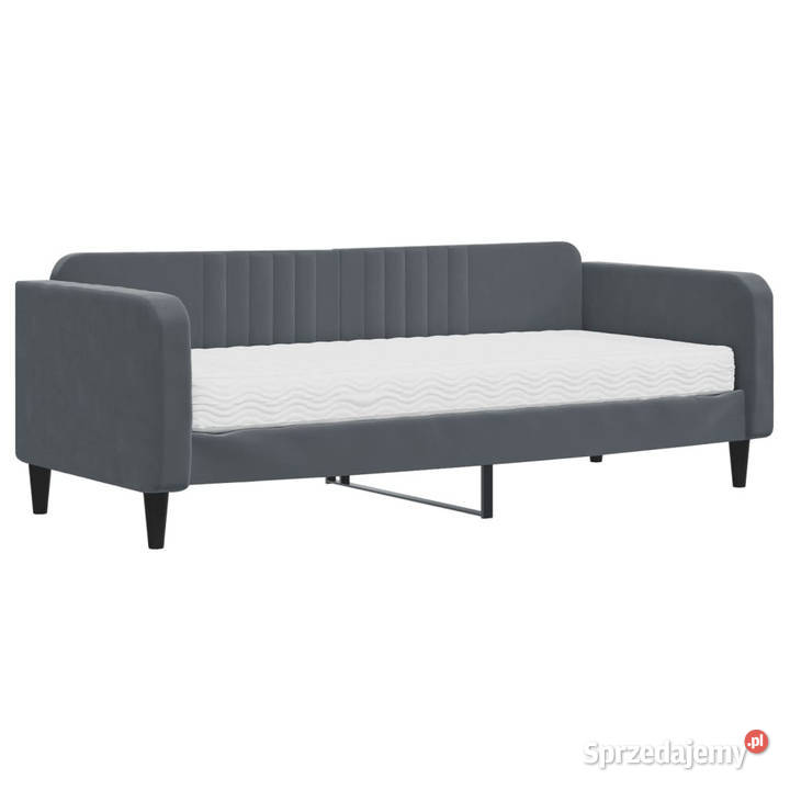 Sofa z materacem do spania ciemnoszara aksamit Warszawa sprzedam