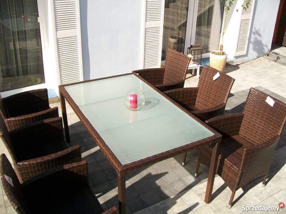Meble ogrodowe 61 rattan fotel czarny czarny Bosutów sprzedam