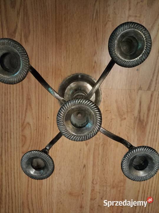 Świecznik pięcioramienny metalowy sprzedam