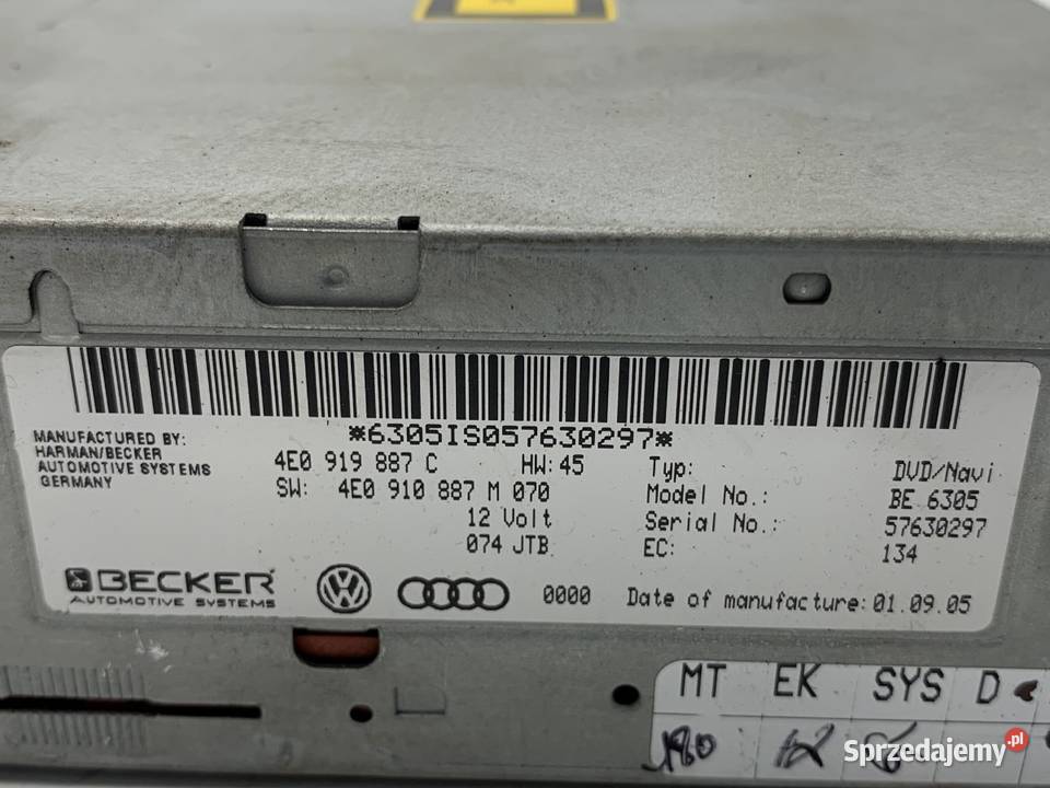 CZYTNIK NAWIGACJI AUDI A6 C6 4E0919887C 0411 Nawigacje fabryczne podkarpackie