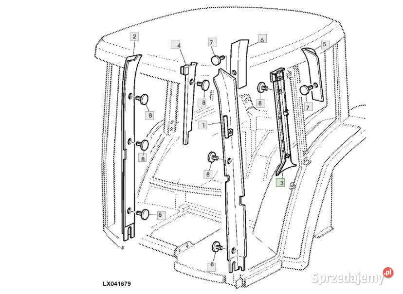 John Deere 6920S plastik panel wnętrza L111871 wielkopolskie