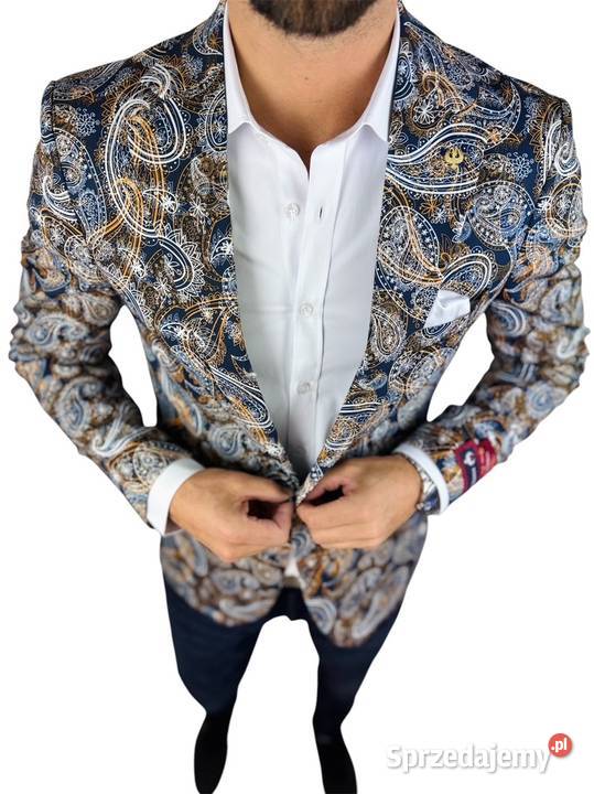 MARCO MILANO Marynarka męska C25 paisley Odzież codzienna Ostrów Wielkopolski