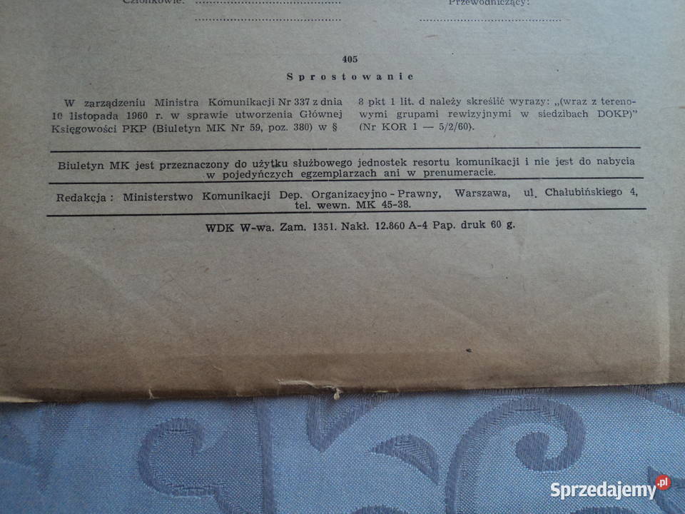 Biuletyn ministerstwa komunikacji 10 grudnia Pozostałe Nowy Sącz sprzedam