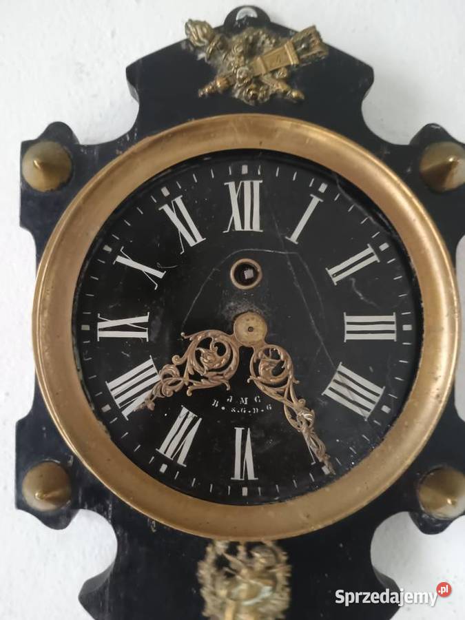 Francuski zegar wiszący mosiężny Rzeszów sprzedam