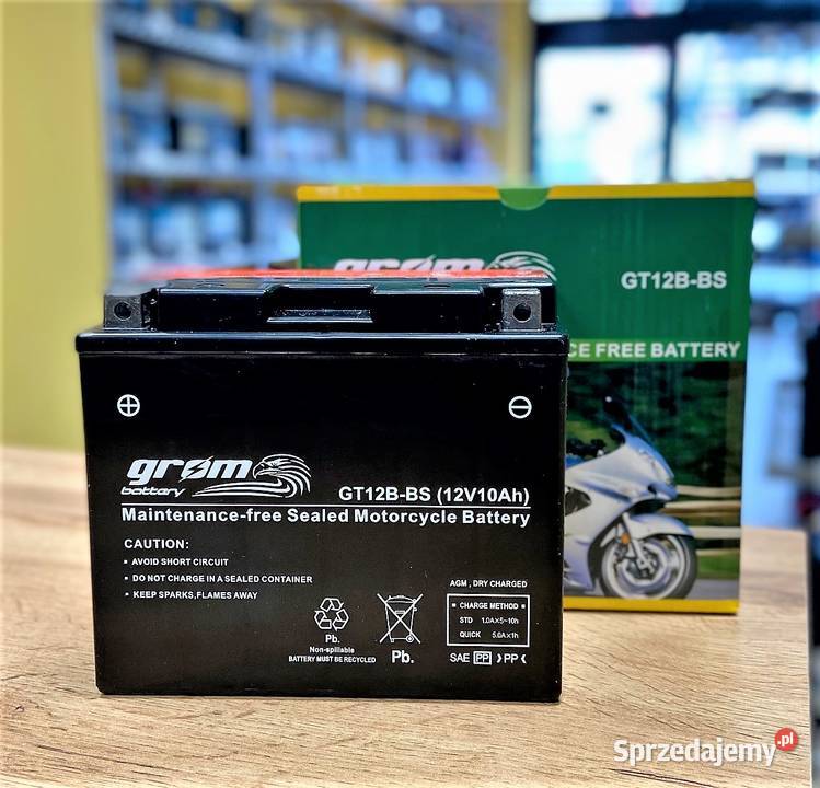 Akumulator motocyklowy GROM GT12BBS 12V 10Ah