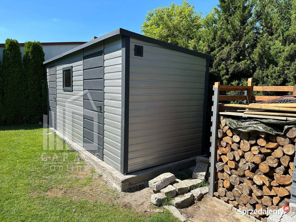 SCHOWEK DOMEK OGRODOWY 6m x 2m spad tył antracyt mazowieckie Przasnysz