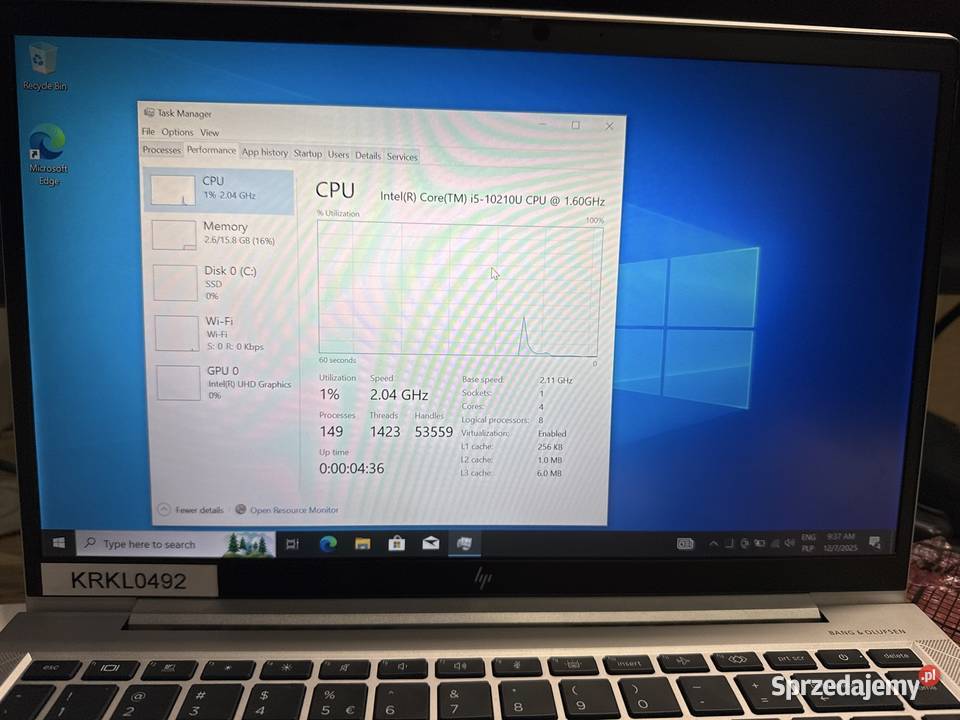 Laptop HP Elitebook 840 G7 i5 16GB RAM 256 ssd małopolskie Kraków