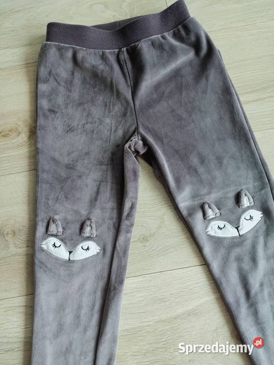 Spodnie dziewczęce dresowe welurowe grafitowe dziewczynka Płock