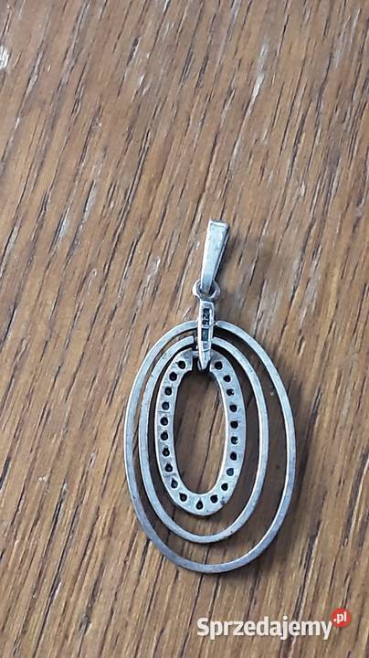 Wisiorek zawieszka srebrna z cyrkoniami Bielsko-Biała