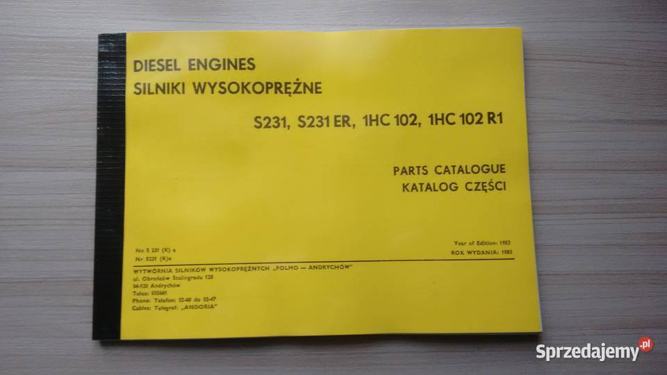 Andoria s 12s15 s231 1HC102 katalog części Stalowa Wola
