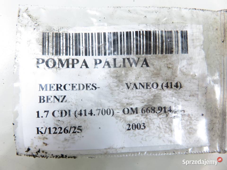 POMPA PALIWA MERCEDES VANEO 17 CDI 6110900350 małopolskie