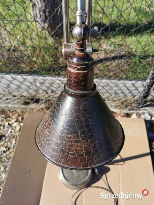 Lampa podłogowa mosiądz kolor brązowy faktura Lampy Będzin