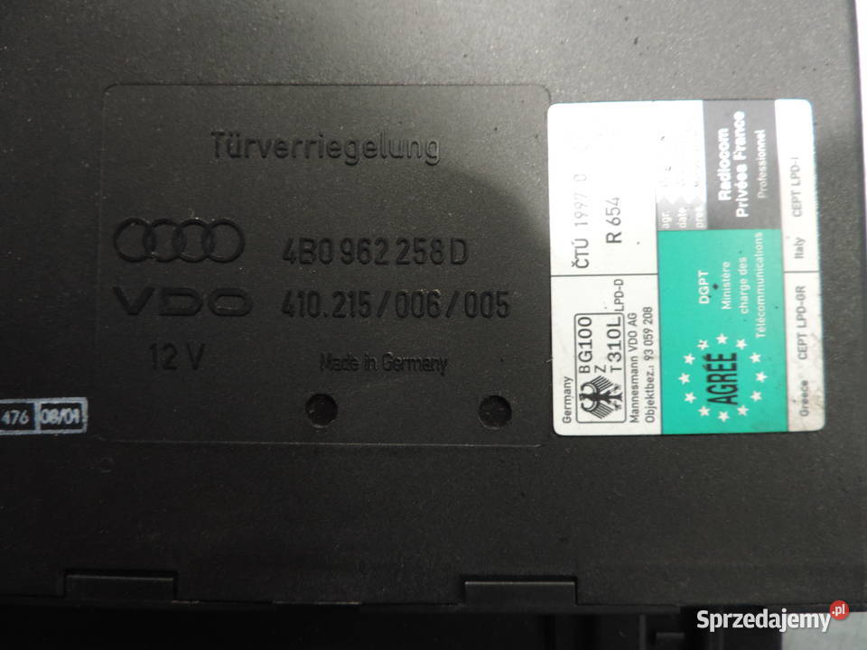 MODUŁ STEROWNIK KOMFORTU AUDI A6 C5 4B0962258D Nowy Sącz