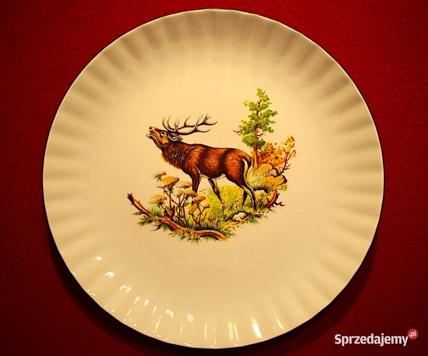 Duże talerze z motywem myśliwskim Retsch Co Porcelana i szkło Chełmno