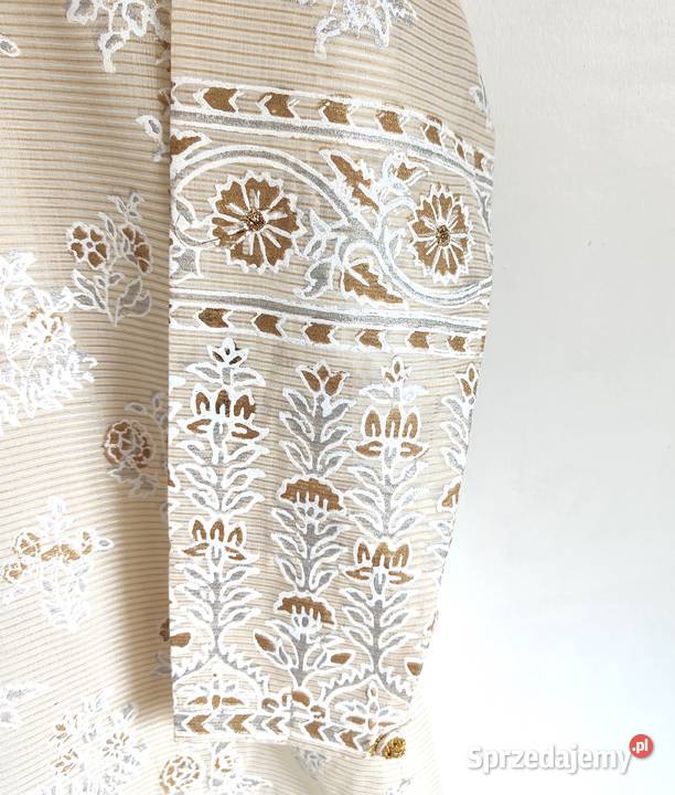 Indyjski komplet L 40 beżowy złoty malowany biały Szczecin