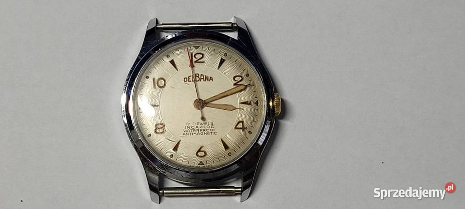 DELBANA szwajcarski zegarek z lat 50tych model Pozostałe