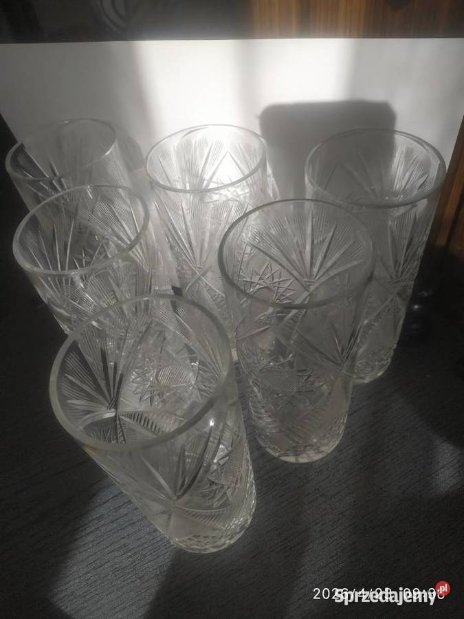 Vintage 6 szklan long drink ręcznie szlifowanych Porcelana i szkło zachodniopomorskie Koszalin