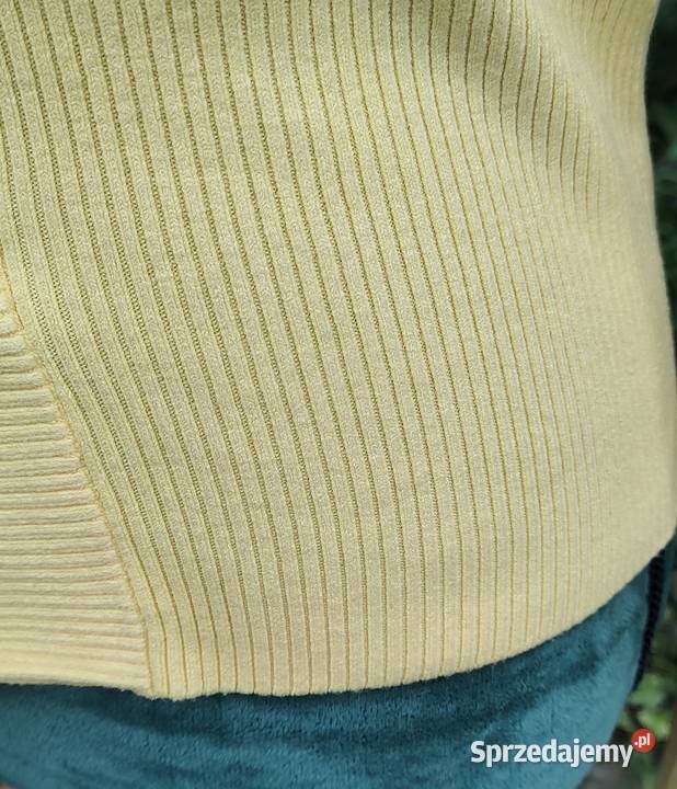 Żółty sweter kardigan M 38 duże guziki kaszmir Szczecin
