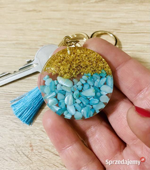 Brelok do kluczy z turkusowymi kamieniami Kielce