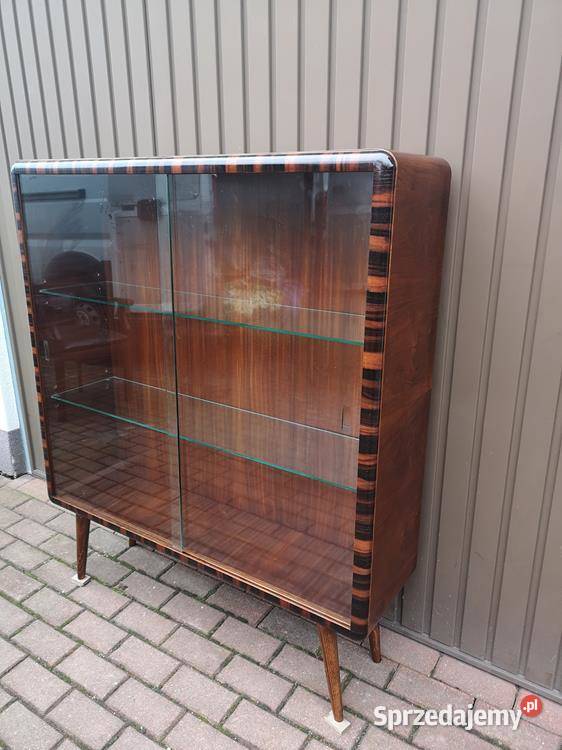 Witryna Biblioteka ARTDECO Orzech Zgrabna Stara wielkopolskie