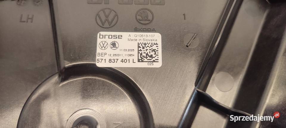 VW TAYRON PODNOŚNIK SZYBY LEWY PRZÓD 571837401L