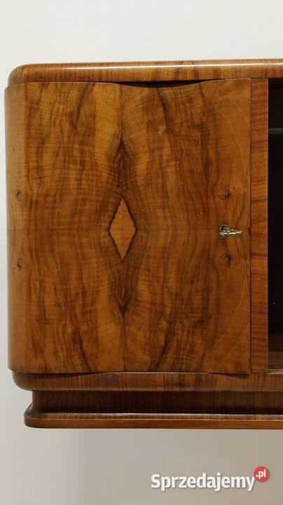 witrynka półka wisząca Art deco fornir orzech