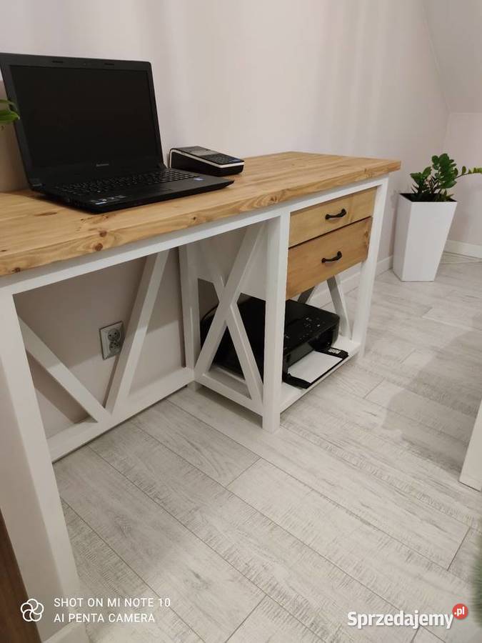 Biurko drewniane lite drewno