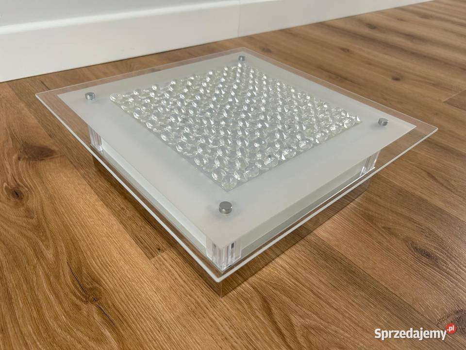 Plafon glamour kwadratowy krysztalki 36x36