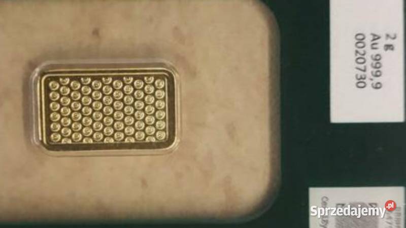 Sztabka złota 2g próba 9999 Mennica Polska Kraków