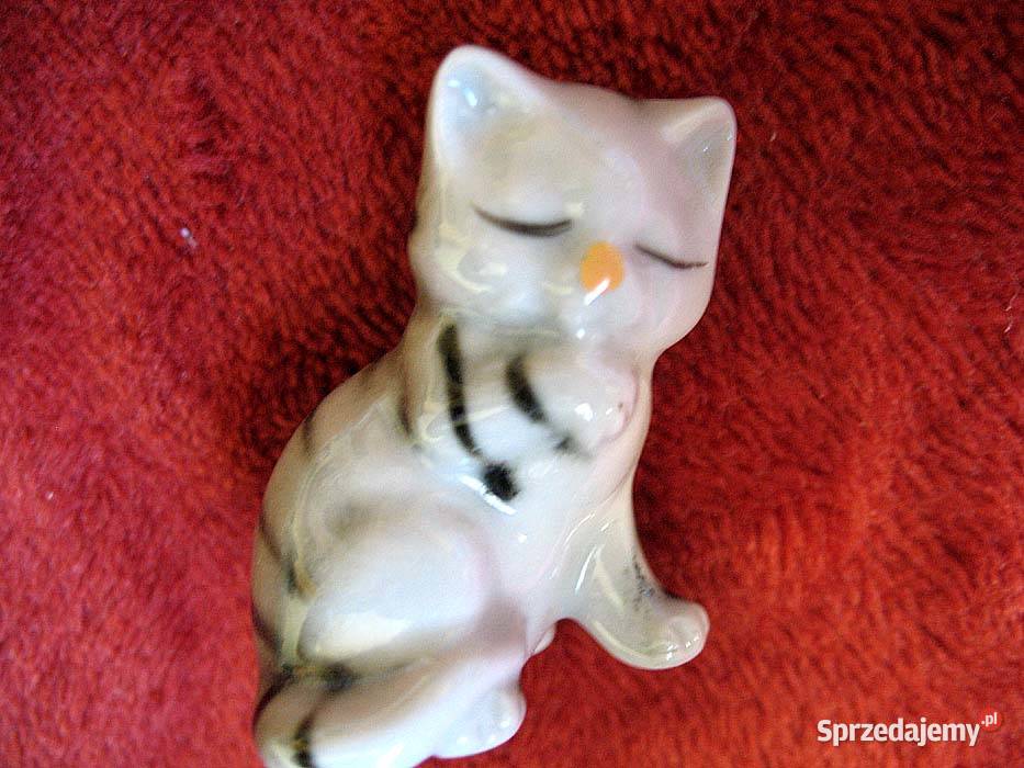 Kot szary mały kotek porcelana 4 x 3 x 25 Siedlce sprzedam
