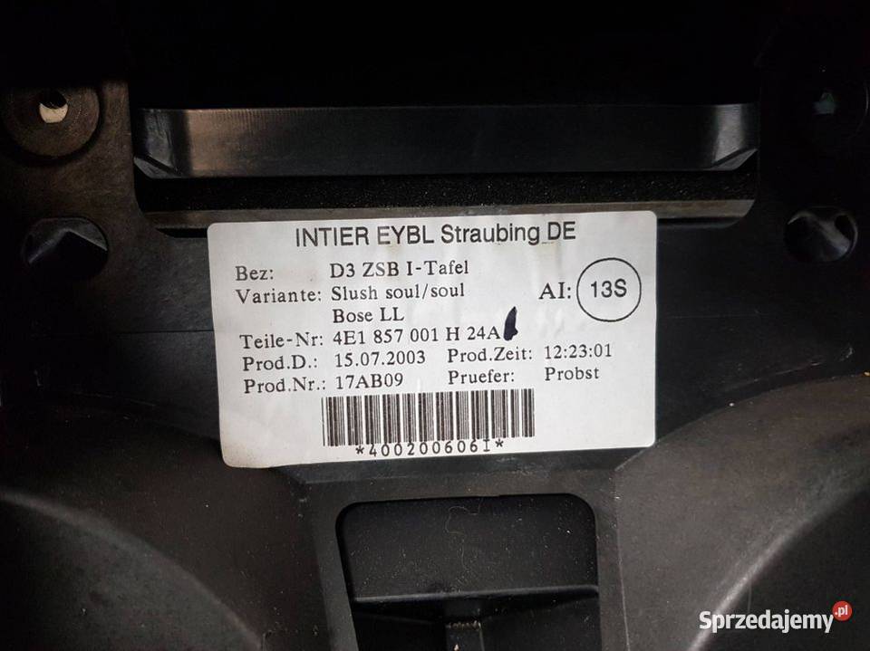 DESKA KOKPIT CZARNA AUDI A8 D3 Lipno sprzedam