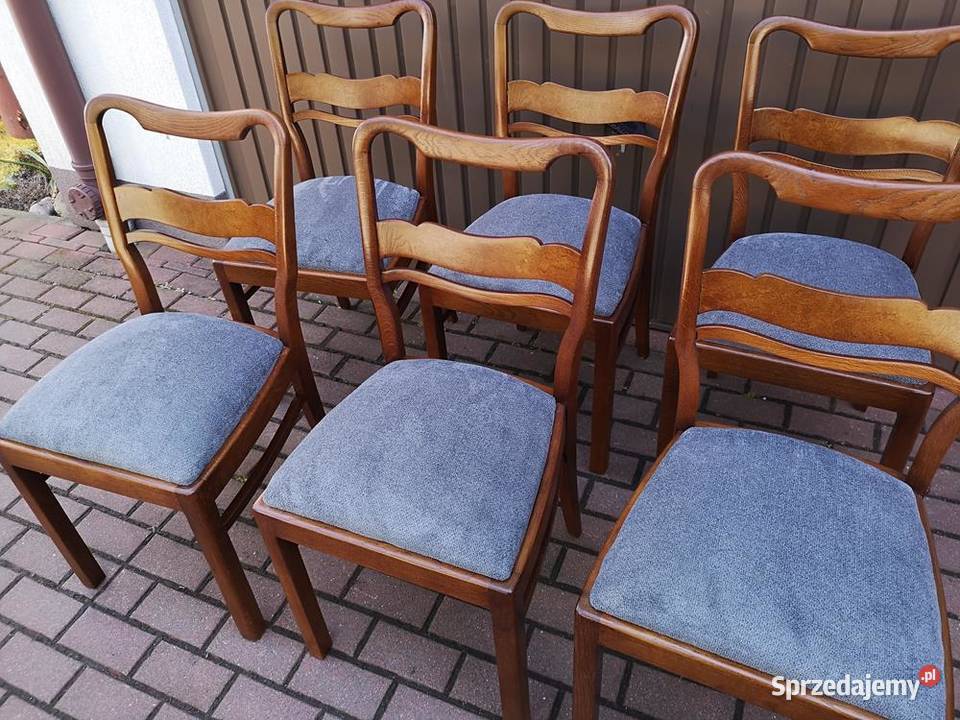 Krzesła ARTDECO OrzechDąb Stare Antyk Komplet 6 Swarzędz