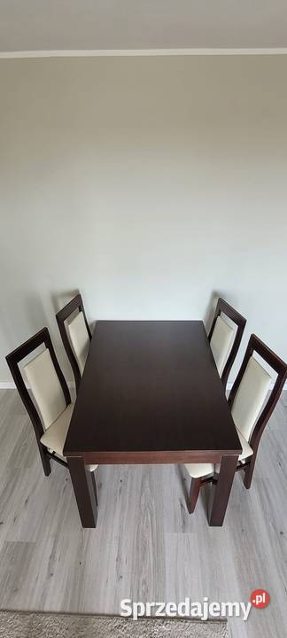 Stół rozkladany z krzeslami 120cm Grudziądz